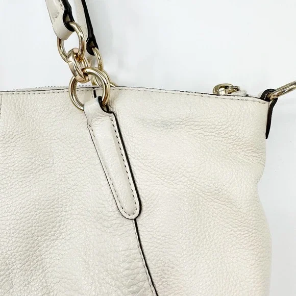 Coach Cream Satchel with Gold Accents - Picture 9 of 12